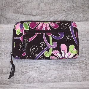 Vera Bradley Zip Around Wallet Wristlet in Purple Punch